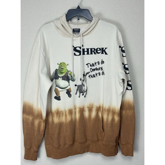 Shrek Dreamworks Men's 'That'll Do Donkey' Hoodie Beige Size L (42-44) - Picture 1 of 13